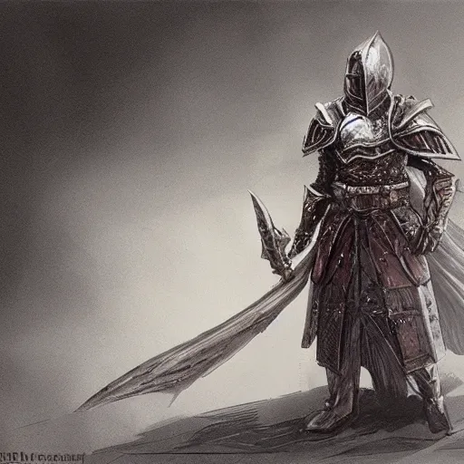 Prompt: concept art of the crucible knight from elden ring