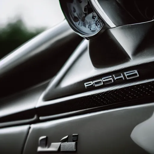 Image similar to close up photo of a porsche 9 1 1 9 6 4, cinematic, shallow dof, 3 5 mm, 4 k, macro