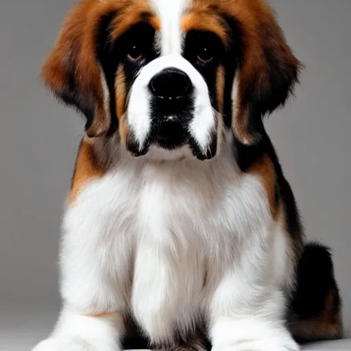 Prompt: a saint bernard with very curly hair