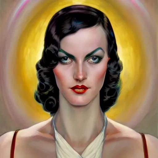 Image similar to a streamline moderne, art nouveau, multi - ethnic and multi - racial portrait in the style of charlie bowater, and in the style of donato giancola, and in the style of charles dulac. intelligent, expressive, large eyes. symmetry, ultrasharp focus, dramatic lighting, semirealism, intricate symmetrical fine complex background detail.