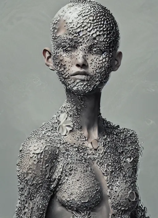 Image similar to sculpture made of water, portrait, female, future, shaman, harper's bazaar, vogue, magazine, insanely detailed and intricate, concept art, ornate, luxury, elite, elegant, trending on artstation, by ruan jia, by Kenneth Willardt, by ross tran, by WLOP, by Andrei Riabovitchev,