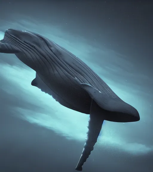 Prompt: whale - shaped spaceship. realism art, high detailed, fine art, trending on artstation, smooth draw, perfect lightning, sharp focus.