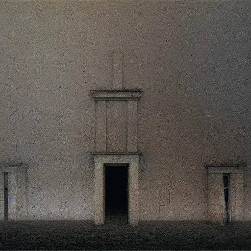 Prompt: School. Vacant. Eerie. Unsettling. Zdzisaw Beksinski