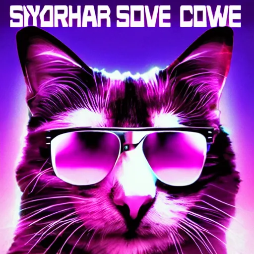 Prompt: synthwave cat