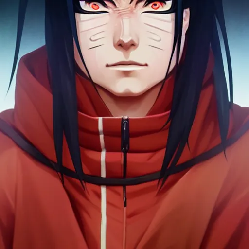 Image similar to portrait of madara uchiha from naruto shippuden, highly detailed, digital painting, artstation, concept art, smooth, sharp focus, illustration, art by artgerm and greg rutkowski and alphonse mucha, beautiful composition