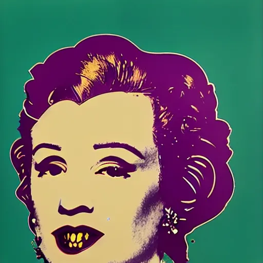 Prompt: andy warhol portrait of princess leia