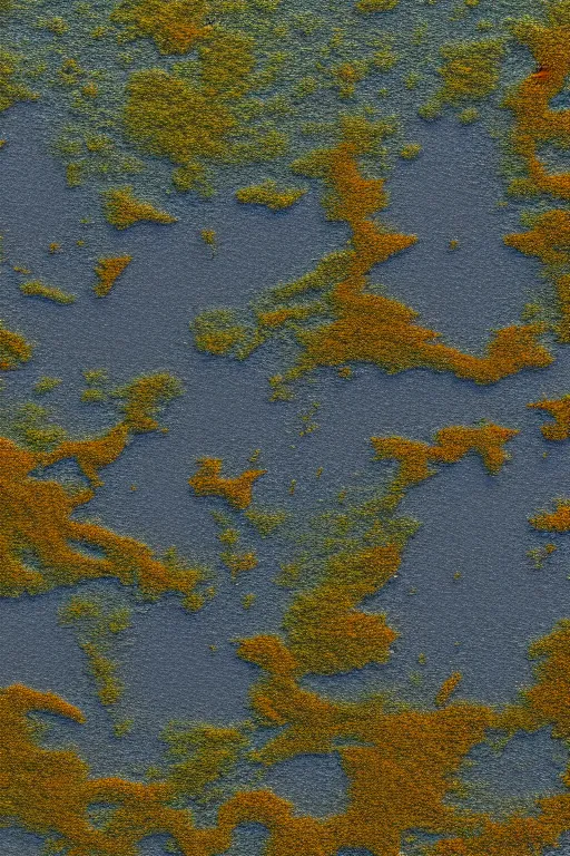 Image similar to realistic full height 7 0 mm cinematic rothko picture stunning dry river delta aerial top view highly detailed intricate particle simulation in houdini of dense swampland by denis villeneuve and hiroshi yoshida, hazy morning foggy, distant rainstorm, hyperrealism, muted moorland colors, matte painting, trending on artstation, 4 k detailed post processing, rendered in octane