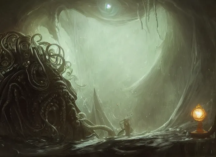 Image similar to my children bed with a giant cthulhu eyes in the dark by gaston bussiere, anna nikonova aka newmilky, greg rutkowski, yoji shinkawa, yoshitaka amano, tsutomu nihei, giger, donato giancola, geoffroy thoorens, trending on artstation, featured on pixiv, cinematic composition