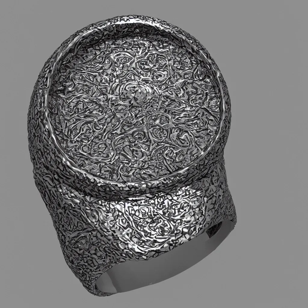 Image similar to the ring from lord if the rings with an imprinted ruler, cm scale imprinted on the inside of the ring, one ring to rule them all, highly detailed, 8 k, trending on artstation, mystic, rpg artwork