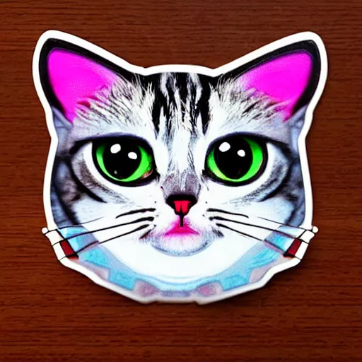 Prompt: surprised cat sticker