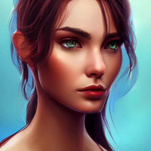 Image similar to a beautiful woman with smooth face and smooth jawline, artstation, digital art, detailed, sharp