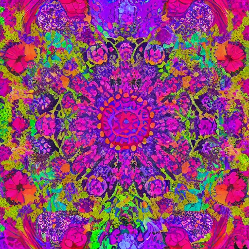 Image similar to in the style of neurographic drawing of a field of flowers