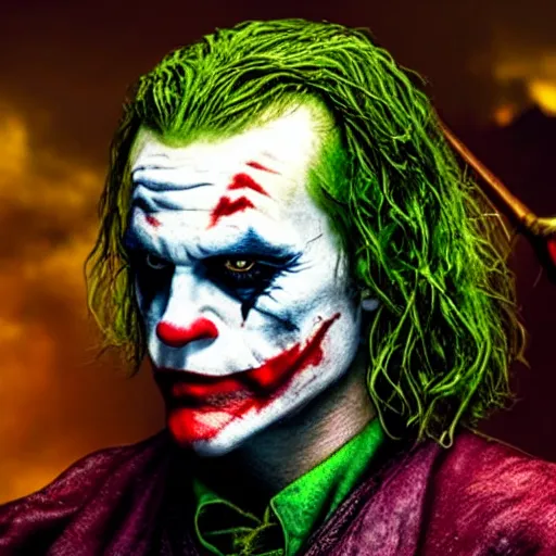 Image similar to The joker in Vikings 4K quality super realistic