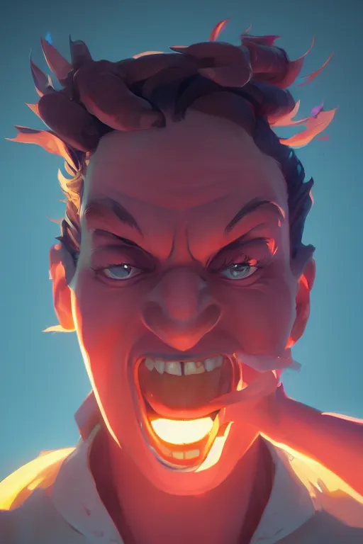 Image similar to screaming portrait stylized as fornite style game design fanart by concept artist gervasio canda, behance hd by jesper ejsing, by rhads, makoto shinkai and lois van baarle, ilya kuvshinov, rossdraws global illumination radiating a glowing aura global illumination ray tracing hdr render in unreal engine 5