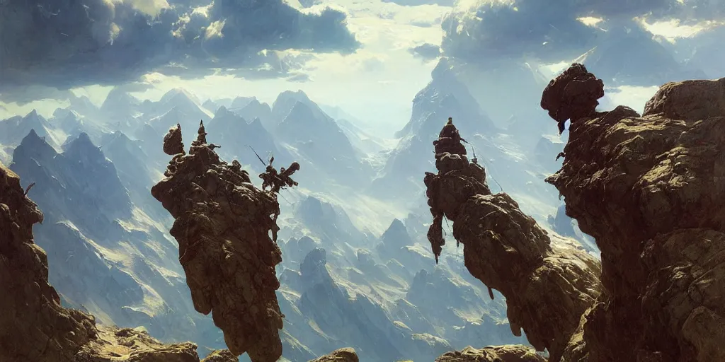 Prompt: inverted upside down mountain range hanging from the sky good composition artstation illustration sharp focus sunlit vista painted by ruan jia raymond swanland lawrence alma tadema zdzislaw beksinski norman rockwell tom lovell alex malveda greg staples