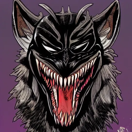 Image similar to venom symbiote as a wolf