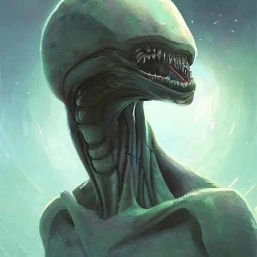 Image similar to the most intelligent alien being that ever existed - art by greg rutkowski