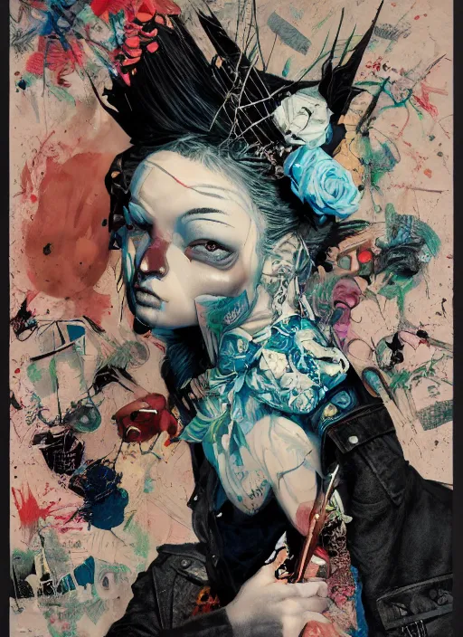 Image similar to a punk rock woman by james jean, brian despain, will murai, linn olofsdotter, sam weber, jinyoung shin, joy ang, andrey gordeev, mark verhaagen, paul davey, craig mullins, shane prigmore, ryohei hase, andrew wyeth, szukalski