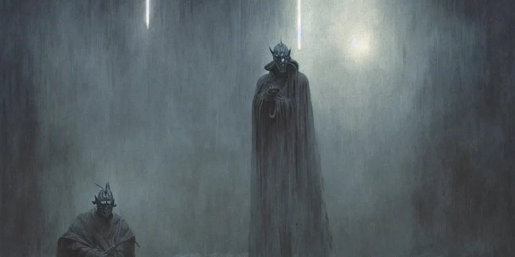 Prompt: Darth maul by Beksinski, Luis Royo