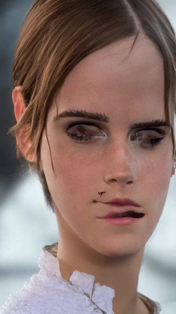 Prompt: an android Emma Watson