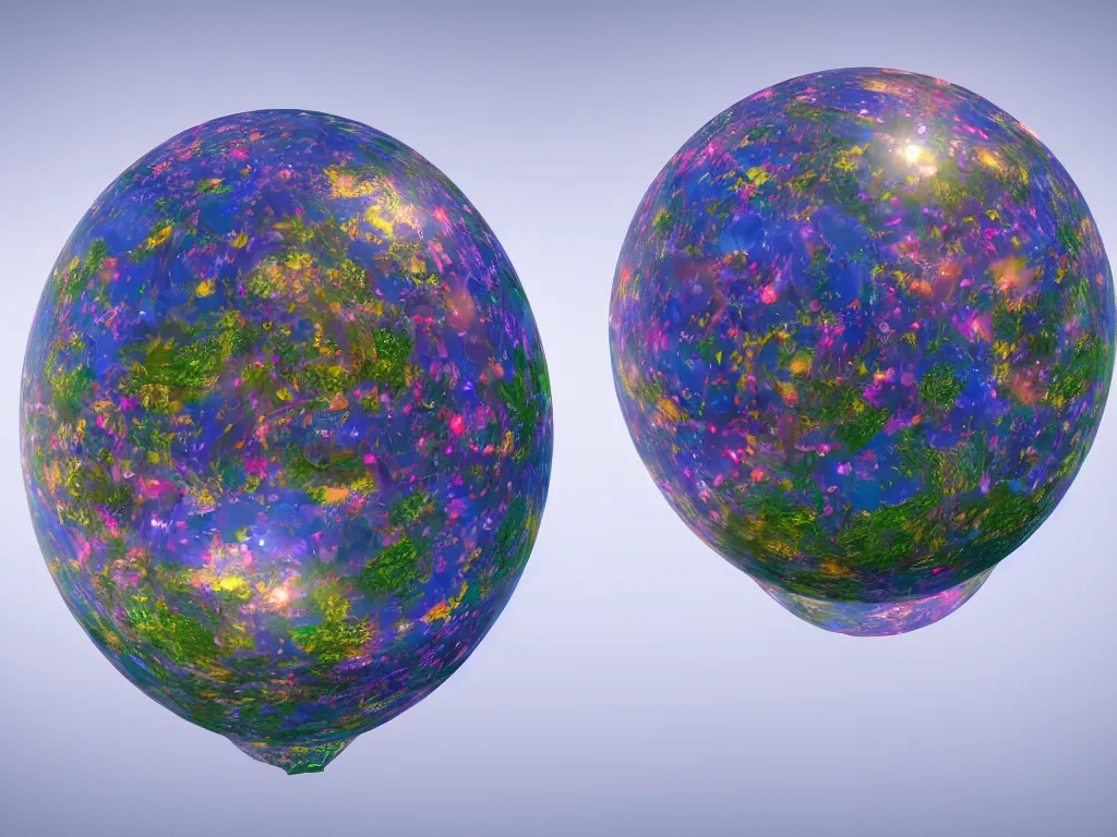 Image similar to 3 d render, sunlight study, the universe is a spheroid region 7 0 5 meters in diameter, art nouveau, by maria van oosterwijck and ( ( ( ( ( lisa frank ) ) ) ) ), 8 k, sharp focus, octane render