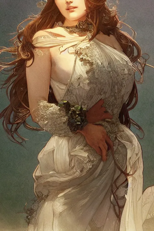 Image similar to beautiful cottagecore lizzo, intricate, elegant, highly detailed, digital painting, artstation, concept art, smooth, sharp, focus, illustration, art by artgerm and greg rutkowski and alphonse mucha