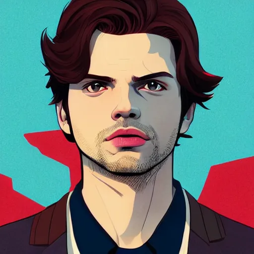 Image similar to sebastian stan. clean cel shaded vector art. shutterstock. behance hd by lois van baarle, artgerm, helen huang, by makoto shinkai and ilya kuvshinov, rossdraws, illustration, art by ilya kuvshinov