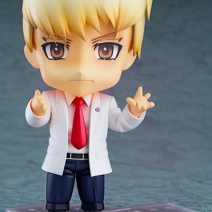 Image similar to An anime Nendoroid figurine of Donald Trump, fantasy, figurine , product photo