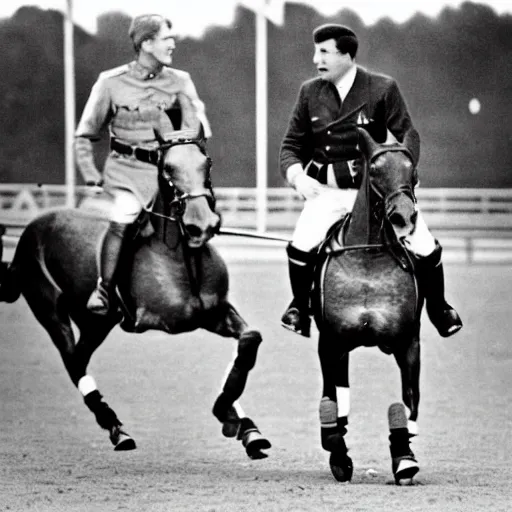 Image similar to hitler and stalin playing a polo game