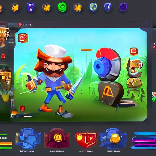 Image similar to stylized game ui, detailed, high quality