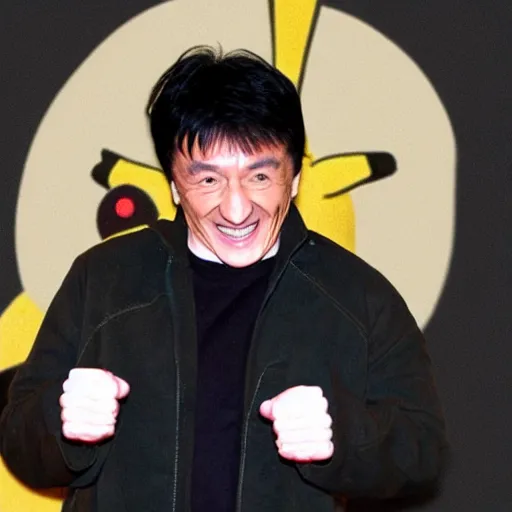 Image similar to jackie chan as a pikachu