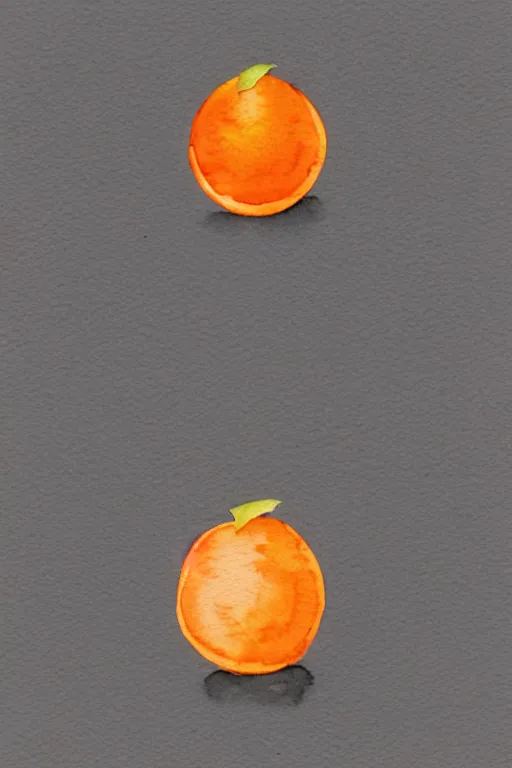 Image similar to minimalist watercolor art of an orange on white background, illustration, vector art