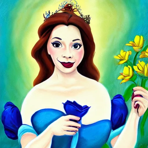 Image similar to beautiful painting of molly jane as belle from beauty and the beast, ultra realistic