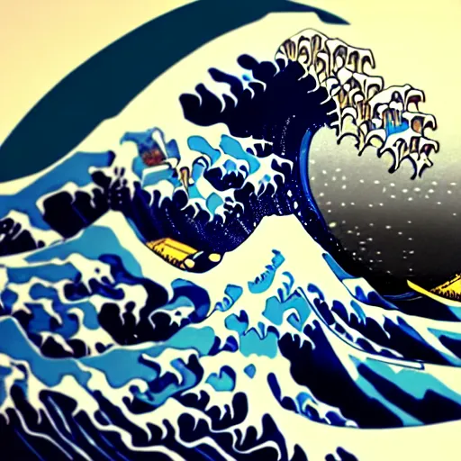 Image similar to photography of a real life hokusai wave