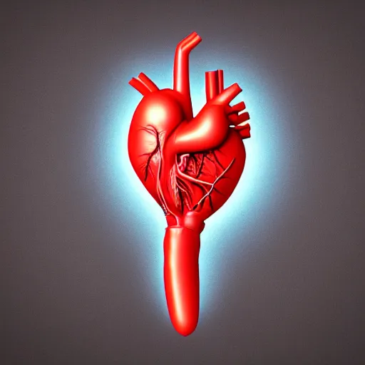 Prompt: Very tiny [Anatomical human heart 🫀] that looks like the iOS emoji and has the same colors, 3D clay render, 4k UHD, white background, isometric top down left view, diffuse lighting, zoomed out very far