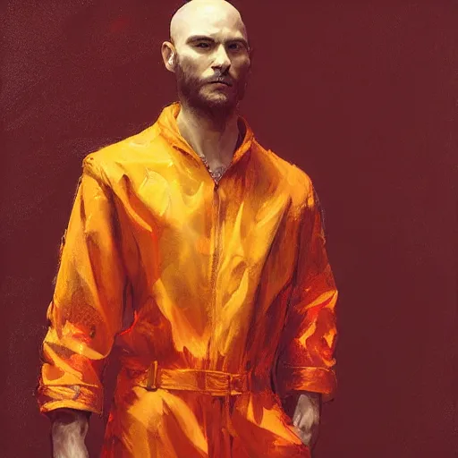 Image similar to fox foxman wearing a jumpsuit by ruan jia, portrait