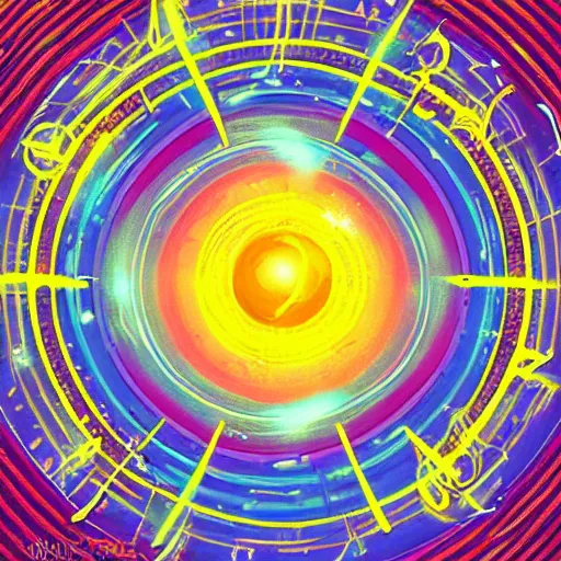 Image similar to The mighty donut, yellow aura, celestial, divine, Sci-fi Art