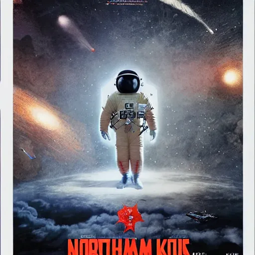 Prompt: [North Korean cosmonaut, poster, very detailed, cinematic lighting, matte, sharp, photography, art by enki bilal]