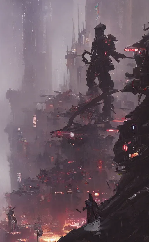 Image similar to cyberpunk samurai, crowd, cyber mech, machenic, arcane, by fortiche, by greg rutkowski, esuthio, craig mullins, wlop