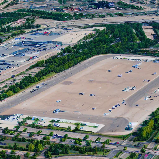 Image similar to Walmart superstore and parking lots in the middle of the National Mall in Washington DC, aerial photo, hyperrealism, high detail.