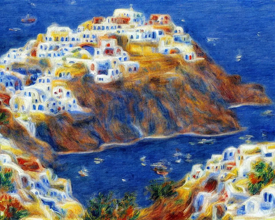 Image similar to santorini by renoir.