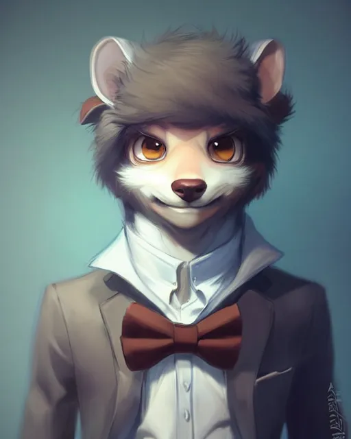 Prompt: character concept art of a cute male anthropomorphic furry | | adorable, a detective, key visual, realistic shaded perfect face, tufted softly, fine details by stanley artgerm lau, wlop, rossdraws, james jean, andrei riabovitchev, marc simonetti, and sakimichan, trending on weasyl