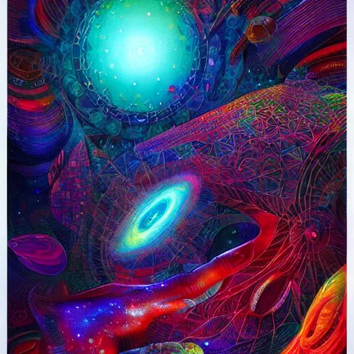 Image similar to dmt user finds the secrets of the cosmos by android jones, trending on artstation