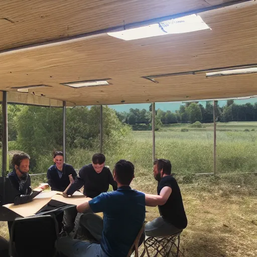 Prompt: openlandlab amakerspace on the country side