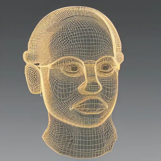 Image similar to 3 d renaissance statue head mixed with neon art, highly detailed