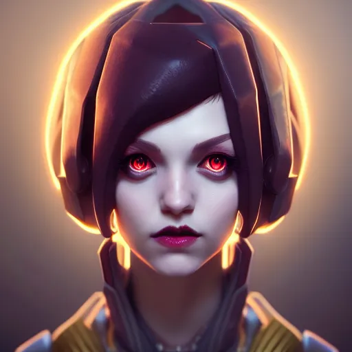 Prompt: Portrait of Orianna from League of Legends, evil, mystery, fear, highly detailed, ominous vibe, smoke, octane render, cgsociety, artstation, trending on ArtStation, by Marie Magny