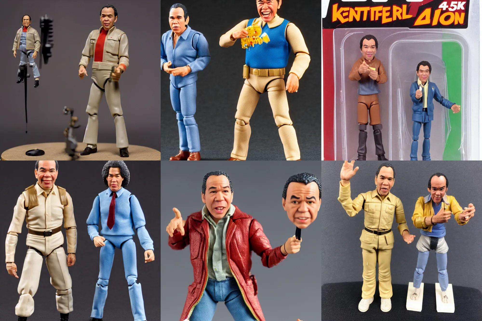 Prompt: Gilbert Gottfried as a 1980's Kenner style action figure, 5 points of articulation, full body, 4k, highly detailed