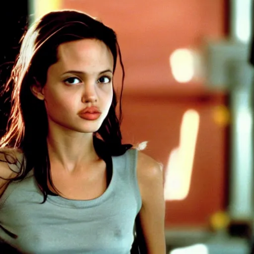 Image similar to young angelina jolie in hackers 1 9 9 5