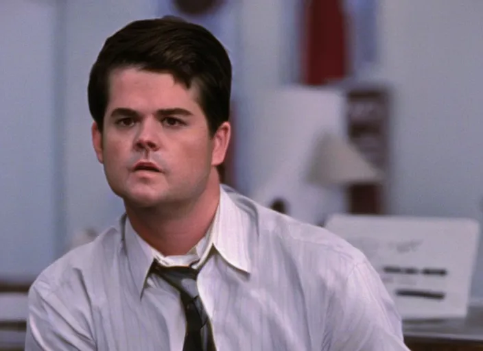 Image similar to film still of Matt Gaetz as Lester Burnham in American Beauty 1999