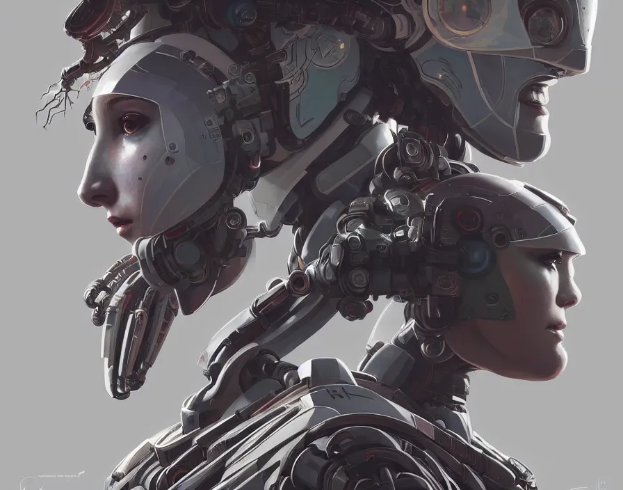 Image similar to symmetry!! portrait of a robot astronaut, floral! horizon zero dawn machine, intricate, elegant, highly detailed, digital painting, artstation, concept art, smooth, sharp focus, illustration, art by artgerm and greg rutkowski and alphonse mucha, 8 k